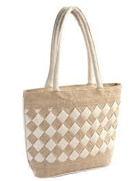 WOVEN NATURAL JUTE TOTE BAG